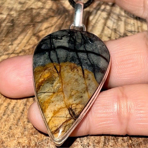 Teardrop Shaped Picasso Jasper Pendant - Picture 10 of 14